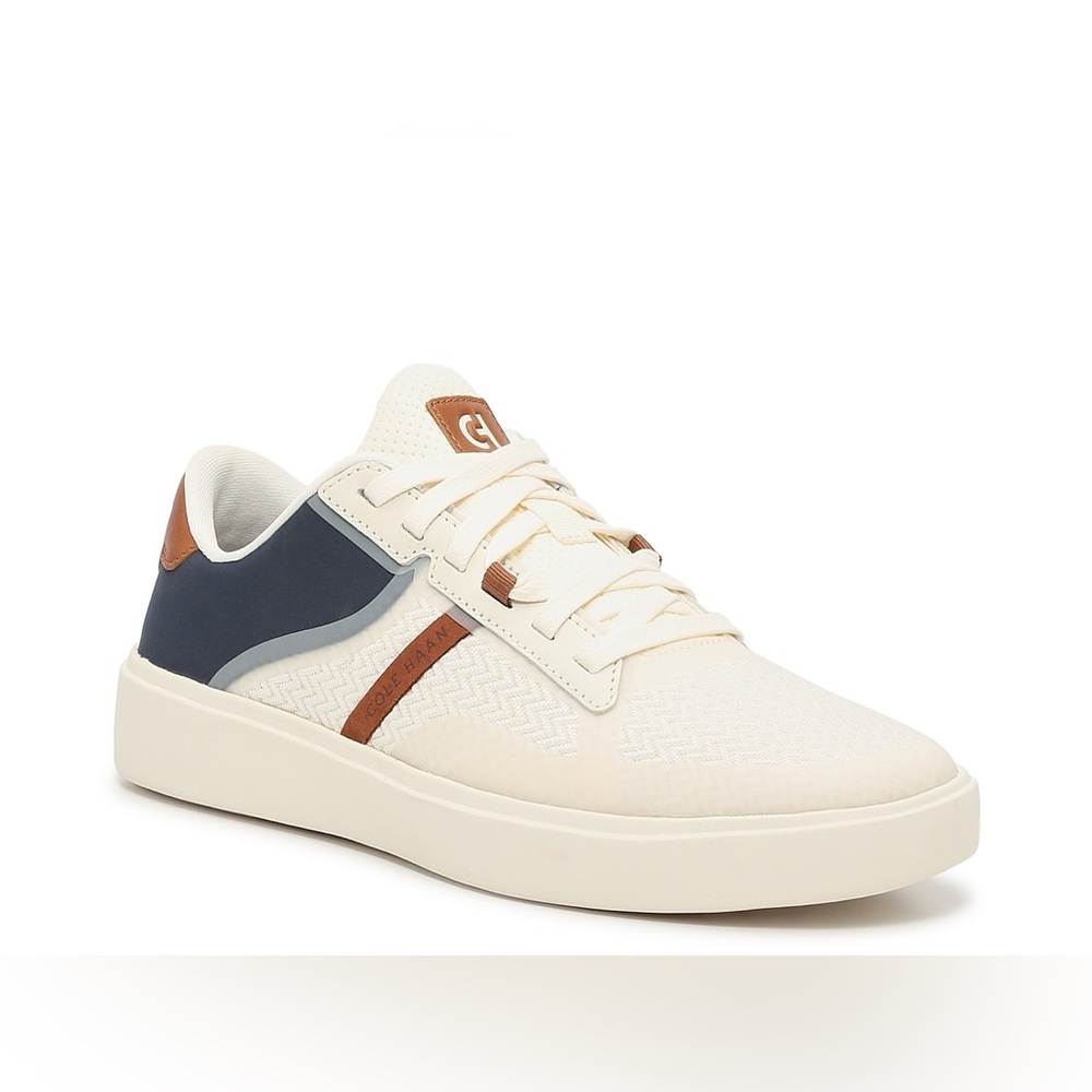 Cole Haan Grand Crosscourt Winner sneakers ivory and navy with camel detail